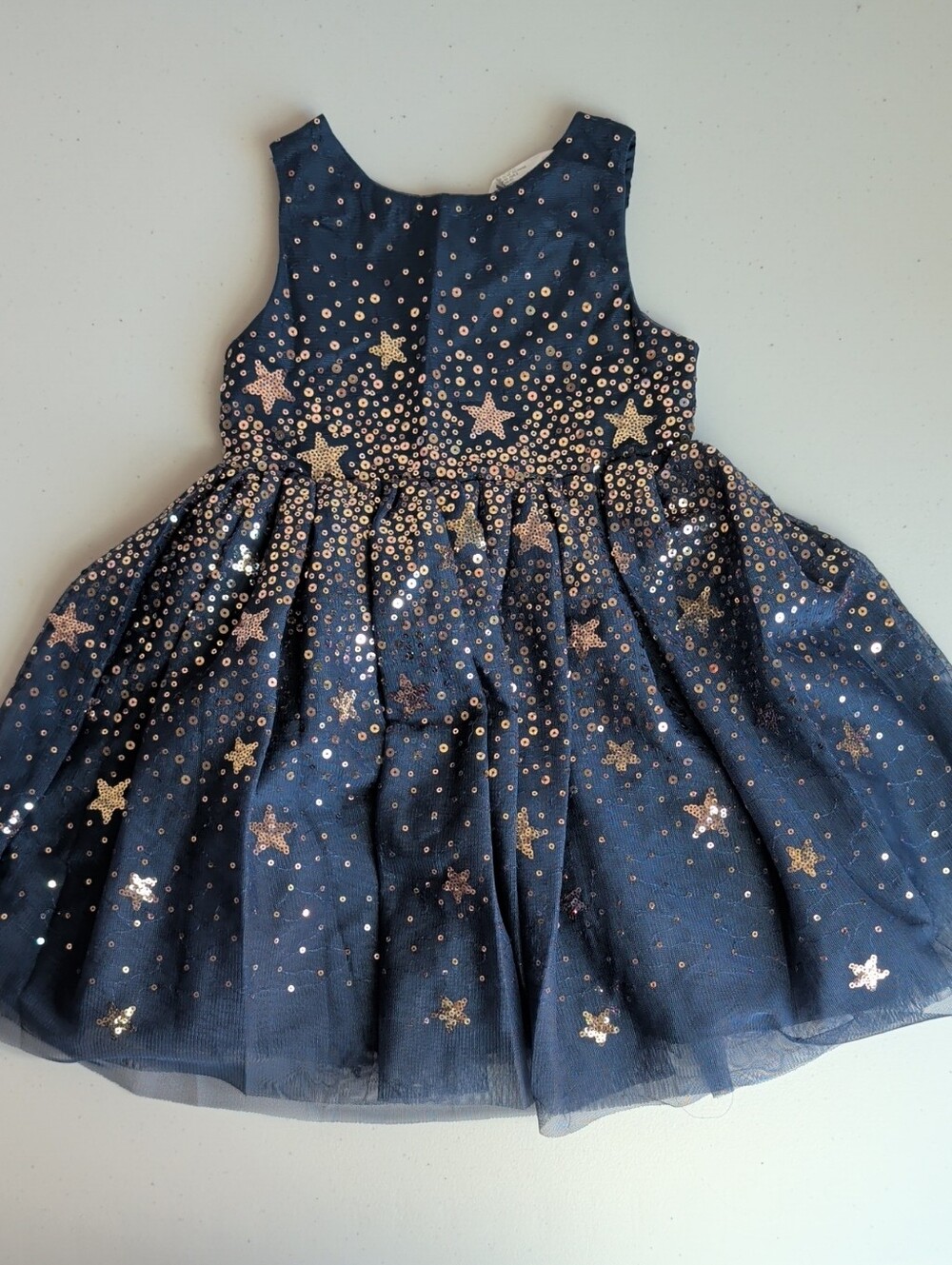 H&M Navy Dress with Gold Star Sequins